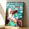 Today I Choose Joy Cow Family Canvas Wall Art Featuring Scripture And Bible Verse For Rustic Christian Decor