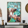Today I Choose Joy Cow Family Canvas Wall Art Featuring Scripture And Bible Verse For Rustic Christian Decor