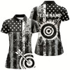 Goofygear Custom Black Grunge Usa Flag Archery Shirts For Women, Patriotic American Archery Team Jerseys