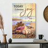 Today I Choose Joy Water Snail Shell Canvas Wall Art With Bible Verse And Scripture For Calm Christian Decor