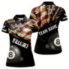 Goofygear Personalized Retro American Flag 8 Ball Billiard Shirts For Women Custom Patriotic Billiard Jerseys