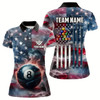 Goofygear Personalized Smoke Usa 8 Ball Pool Billiard Shirts For Women, Patriotic American Team Billiard Jersey