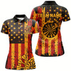 Goofygear Custom Autumn Grunge Us Flag Patriotic Dart Shirts For Women, Thanksgiving Retro Darts Team Jerseys