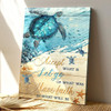 Turtle Accept What Is Let Go Of The Past And Have Faith Canvas Wall Art With Bible Verse And Scripture For Spiritual