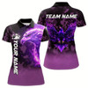 Goofygear Purple Flame Eagle Camo Bowling Team Shirts For Women Custom Fire Bowling League Jersey Bowler Outfit
