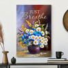 Just Breathe Canvas Poster With Christian Theme Inspirational Wall Art For Religious Home Decor