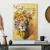 God Is Within Her She Will Not Fall Christian Canvas With Sunflower And Lion Artwork And Bible Verse