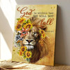 God Is Within Her She Will Not Fall Christian Canvas With Sunflower And Lion Artwork And Bible Verse
