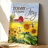 Today I Choose Joy James 1 2 Canvas With Sunflower Farmhouse Style Art For Scripture Based Home Decor