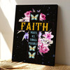 Faith Makes All Things Possible Canvas Wall Art With Butterfly And Floral Artwork Featuring Bible Verse
