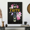 Faith Makes All Things Possible Canvas Wall Art With Butterfly And Floral Artwork Featuring Bible Verse