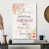 She Is Clothed With Strength And Dignity Proverbs 31 25 Scripture Canvas With Empowering Christian Message