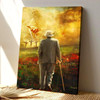 Christian Canvas Wall Art Jesus And Old Man Walking Hand In Hand Into A Beautiful World Filled With His Eternal Love