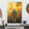 Christian Canvas Wall Art Jesus And Old Man Walking Hand In Hand Into A Beautiful World Filled With His Eternal Love