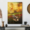 Christian Canvas Wall Art Jesus And Schnauzer Walking Into A Beautiful World Guided By His Gentle Love And Unfailing