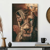 Scripture Canvas Wall Art Jesus Lion Cross Eyes A Powerful Christian Canvas Art Representing The Strength Of The Lion
