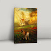 Beautiful Canvas Jesus With Great Dane In Flower Field Uplifting Christian Art For Dog Lovers