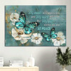 Blue Butterfly Watercolor Jasmine My Mind Still Talks To You Heaven Canvas Wall Art Christian Wall Decor