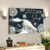 Give It To God And Go To Sleep Canvas Wall Art White Cat, Dandelion, Night sky Landscape Canvas Prints Christian Canvas