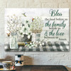Flower Vases With Hummingbird Bless The Food Before Us Bible Verse Canvas Scripture Canvas Wall Art