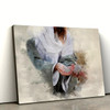 Jesus Holding A Stone Canvas Art Jesus Christ Pictures Jesus Wall Art Christian Wall Decor