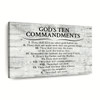 Ten Commandments Gray Canvas Wall Art Christian Canvas Wall Art Religious Wall Art Canvas