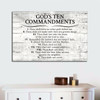 Ten Commandments Gray Canvas Wall Art Christian Canvas Wall Art Religious Wall Art Canvas