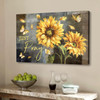 Just Pray Sunflower Butterfly Christian Wall Art Canvas Religious Wall Decor