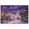 Joy To The World, Country Church In Snow, Christmas Wall Art Canvas Religious Wall Decor