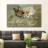 It Is Well With My Soul Wall Art Canvas, Butterfly Flowers Christian Wall Art Canvas Religious Wall Decor