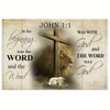 In The Beginning Was The Word John 11 Bible Verse Canvas Wall Art Religious Wall Decor