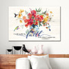 Hummingbird Flowers, I Will Walk By Faith Even When I Cannot See Wall Art Canvas Religious Wall Decor