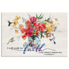 Hummingbird Flowers, I Will Walk By Faith Even When I Cannot See Wall Art Canvas Religious Wall Decor