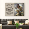 Christian Warrior, Philippians 413 I Can Do All Things Through Christ Canvas Wall Art Religious Wall Decor