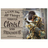 Christian Warrior, Philippians 413 I Can Do All Things Through Christ Canvas Wall Art Religious Wall Decor