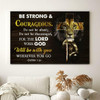 Christian Warrior Be Strong And Courageous Joshua 19 Wall Art Canvas Print Religious Wall Decor
