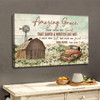 Christian Wall Decor Amazing Grace How Sweet The Sound, Farmhouse Style Canvas Print Religious Wall Decor