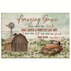 Christian Wall Decor Amazing Grace How Sweet The Sound, Farmhouse Style Canvas Print Religious Wall Decor