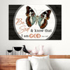 Christian Wall Art Canvas, Be Still And Know That I Am God Butterflies Religious Wall Decor