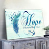 Christian Wall Art Feather, Hope Anchors The Soul Wall Art Canvas Print Religious Wall Decor