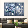 Christian Wall Art Butterfly Hydrangea Just Pray Wall Art Canvas Religious Wall Decor