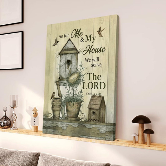 Hummingbird We Will Serve The Lord Canvas Posters Christian Wall Posters Religious Wall Decor