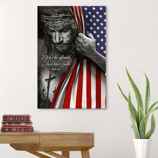 Don't Be Afraid Just Have Faith Mark 536 American Canvas Posters Christian Wall Posters Religious Wall Decor