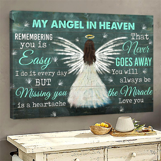Memorial Beautiful Angel Dandelion My Angel In Heaven Memorial Gift For Family Members You Will Always Be The Miracle