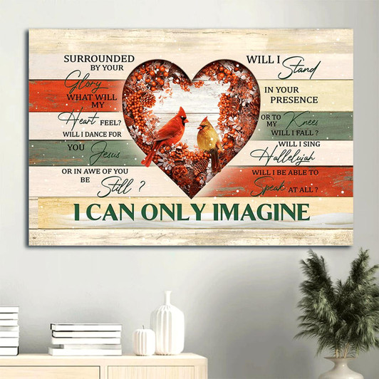 Cardinal Couple Christmas Theme I Can Only Imagine Canvas Wall Art Christian Wall Decor