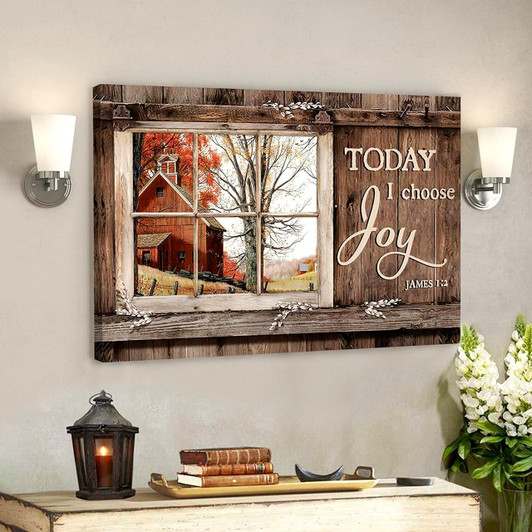 Today I Choose Day Joy 5 James 1:2 Bible Verse Canvas Scripture Canvas Wall Art