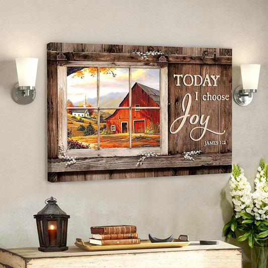 Today I Choose Day Joy 6 James 1:2 Bible Verse Canvas Scripture Canvas Wall Art