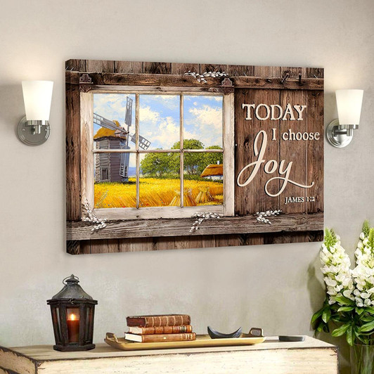 Today I Choose Day Joy 4 James 1:2 Bible Verse Canvas Scripture Canvas Wall Art