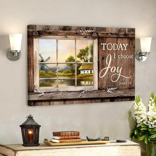 Today I Choose Day Joy 3 James 1:2 Bible Verse Canvas Scripture Canvas Wall Art