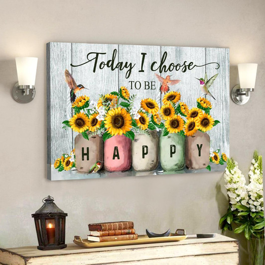 Bible Verse Canvas Today I Choose To Be Happy Wall Art Canvas Scripture Canvas Wall Art